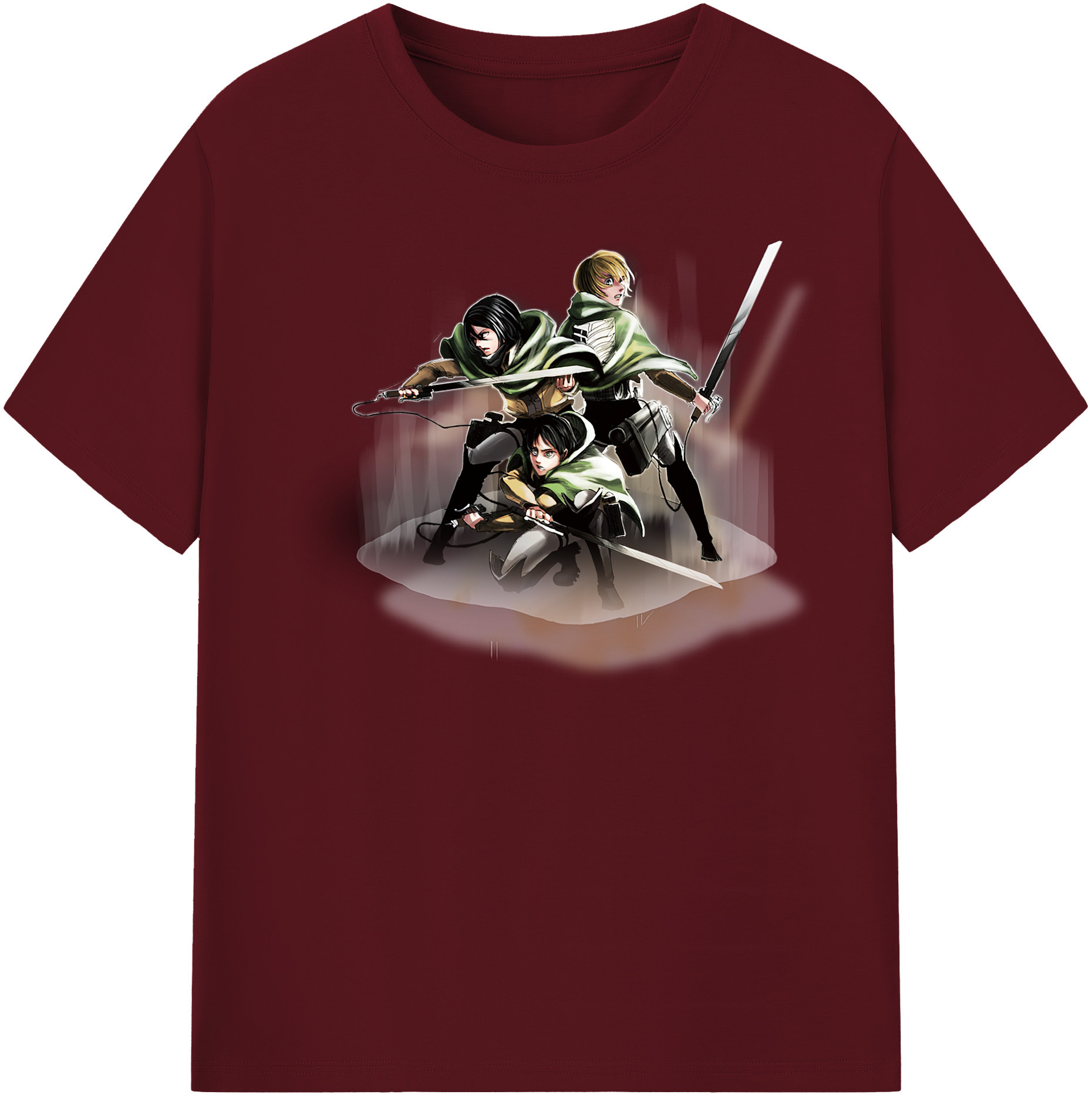 （画像用） 進撃の巨人 Attack on Titan 綿100％半袖Tシャツ（フロントプリント）